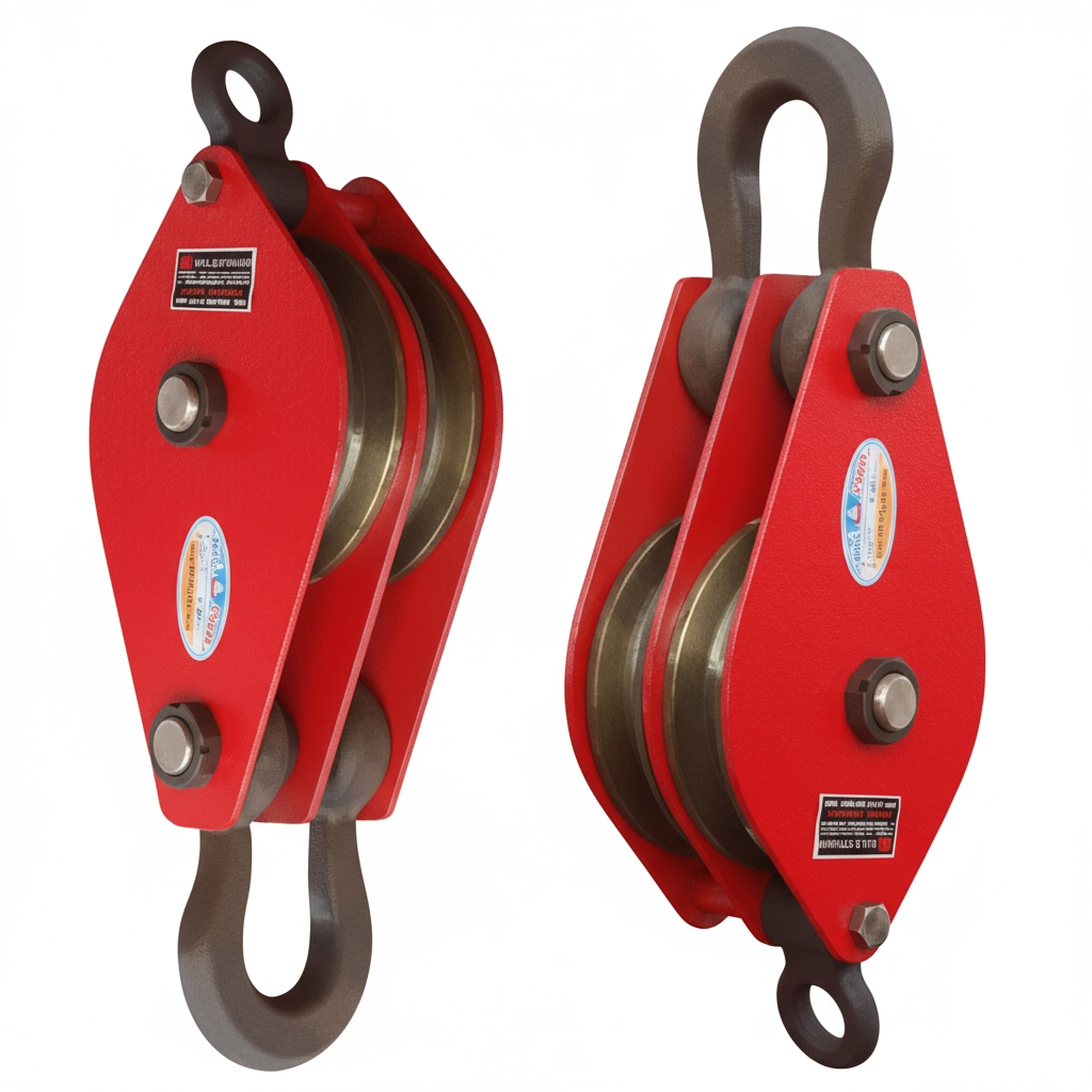 Блок монтажный двухрольный с ушком (проушиной) 1 т 2 ролика