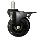 45075Thb - Мебельное силиконовое колесо 75 мм (штыревое крепл, тормоз, дв. шарик, мягкий полиуретан)
